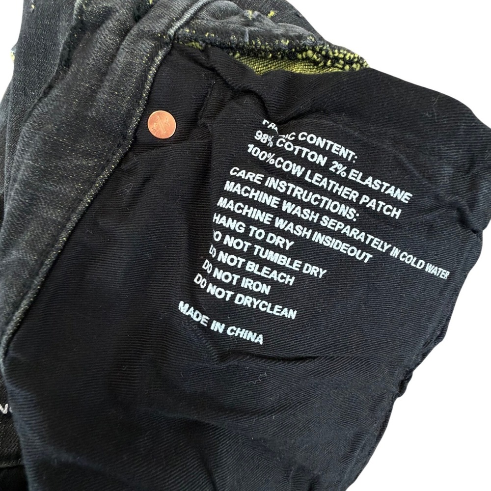 Purple Brand P001 Jeans | Black Wash w/ Yellow Contrast Weft |‎ Mens 31 | NWOT - Picture 7 of 13